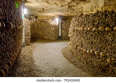 The Catacombs of Paris, France. They are underground ossuaries and tourist attractions. France, Paris, October 07, 2014