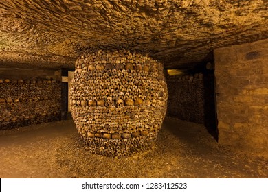 Catacombs in Paris France - travel background