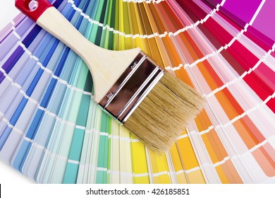 Catalog With Paint Color Samples And Brush