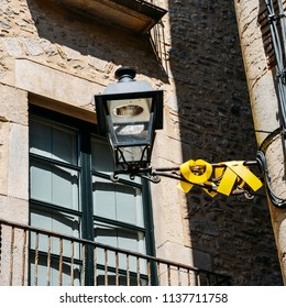 Catalonia Independence Flags On Balconies. The Catalan Independence Movement Is A Political Movement Historically Derived From Catalan Nationalism