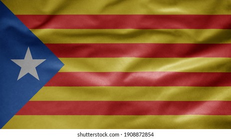 Catalonia Independent Flag Waving Wind Closeup Stock Photo 1908872854 ...