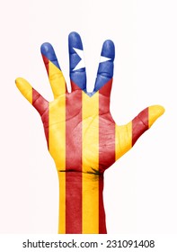 Catalunya flag on hand
