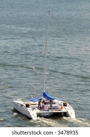 Catamaran On Florida Waterway