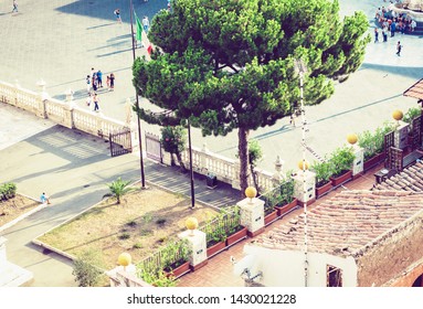 Catania, Sicily – August 08, 2018: Aerial Cityscape, Piazza Del Duomo, Travel To Italy