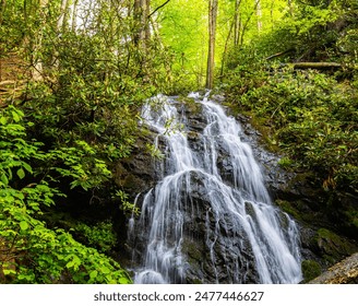 Cataract Falls Near The Cove Mountain Trail, Great Smoky Mountains National Park, Tennessee, USA - Powered by Shutterstock