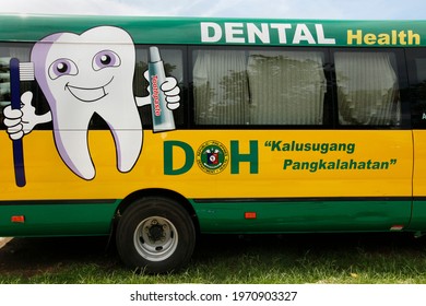 Catarman, The Philippines - July 2, 2016: Philippine Department Of Health Mobile Health Promotion Campaign For Education Promoting Dental Health; Non-English Text: General Health