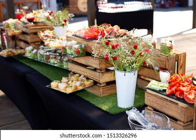 Catering Buffet Rustic Decor Wedding Party Stock Photo Edit Now