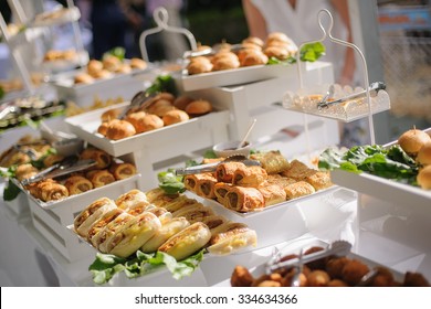 Catering Buffet Table With A Delicious Food