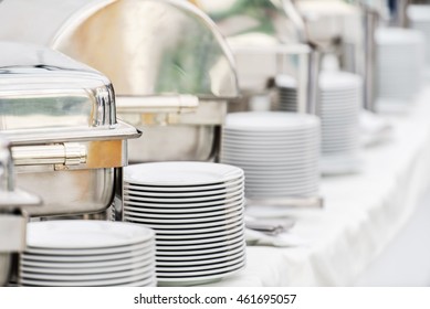 Similar Images, Stock Photos & Vectors of Empty catering plates ...