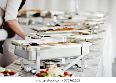 Catering Wedding Buffet Food Table.