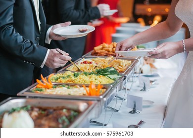 Catering Wedding Buffet Food Table.