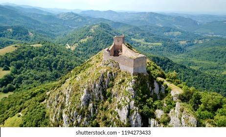 Cathar castle of Montségur. castle in France