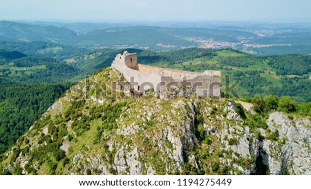 Cathar castle of Montségur. castle in France