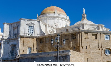 Cádiz Cathedral In Andalusia Spain On Atlantic Ocean.