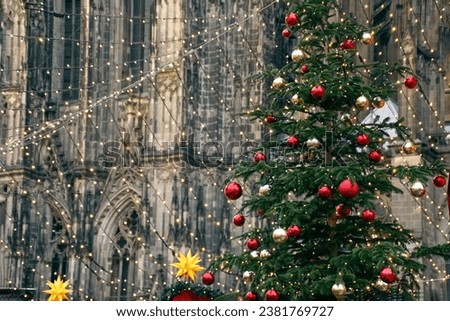 Similar – Image, Stock Photo Christmas market at Cologne Cathedral