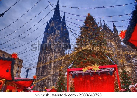 Similar – Image, Stock Photo Christmas market at Cologne Cathedral
