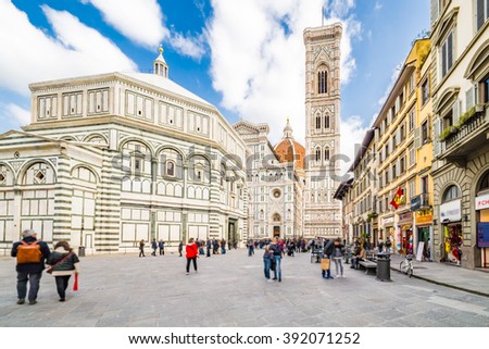 Cathedral and baptistery in Florence, Italy