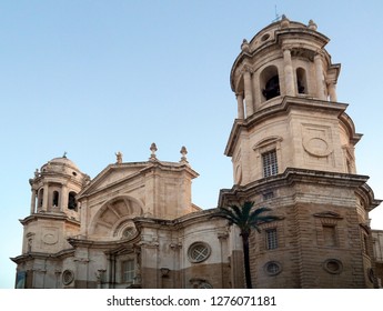 Cathedral In The Bay Of The Capital Of Cádiz, Andalusia. Spain. Europe