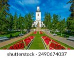 Cathedral behind Snellman Park in Kuopio, Finland.