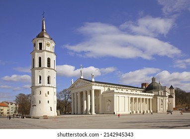 Cathedral And Bell Tower In Vilnius. Lithuania