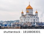 Cathedral of Christ the Saviour in Moscow, Russia, winter day. Famous Orthodox Church in Europe