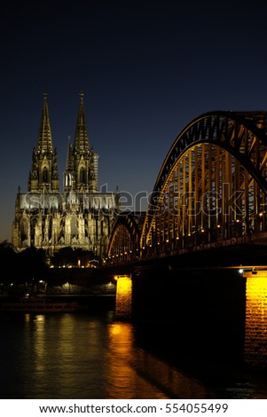 Image, Stock Photo Cologne Cathedral Night