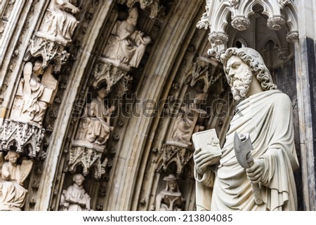 The cathedral of Cologne. Detail from facade 