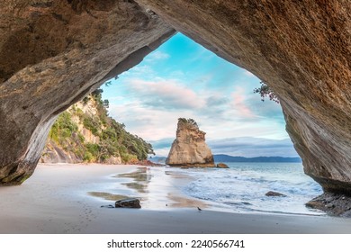 Cathedral Cove is a famous location in Te Whanganui-A-Hei Marine Reserve on the Coromandel Peninsula on New Zealand's North Island. To get to Cathedral Cove it is a little over an hour walk. 