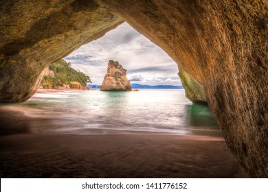 Cathedral Cove in a lonely day, New Zealand