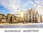 Cathedral Duomo di Milano and Vittorio Emanuele gallery in Square Piazza Duomo at sunny morning, Milan, Italy.