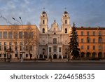 Cathedral of the Holy Name of Saint Virgin Mary on Freedom Square on a winter morning, Minsk, Belarus