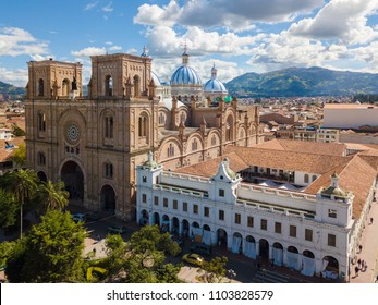 Cathedral Of The Immaculate Conception Aerial View Cuenca Ecuador