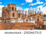 Cathedral of the Immaculate Conception of Cuenca, also called Cuenca Cathedral, or New Cathedral, located in the city of Cuenca - Ecuador. Gothic Renaissance style inspired by St. Peter