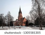 Cathedral of Kemi scenic view by winter, Finland