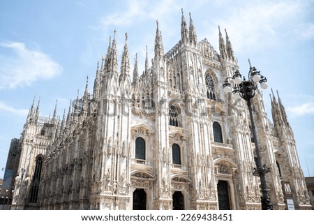 Cathedral in Milan Duomo sunny photo