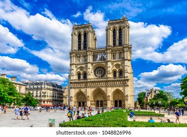 Cathedral Notre Dame de Paris in Paris, France. Architecture and landmarks of Paris. Postcard of Paris