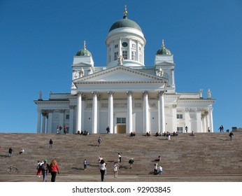 Cathedral On Senate Square In Helsinki