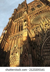 Cathedral Of Our Lady Of Strasbourg With Sun Shining