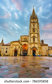 The Cathedral Of Oviedo, Spain, Was Founded By King Fruela I Of Asturias In 781 AD And Is Located In The Alfonso II Square.