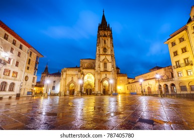 The Cathedral Of Oviedo, Spain, Was Founded By King Fruela I Of Asturias In 781 AD And Is Located In The Alfonso II Square.