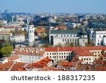 Cathedral pubic domain square area in the center of the old European Vilnius city in Lithuania 