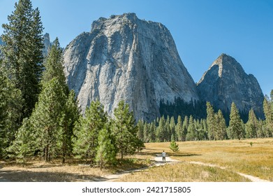 Cathedral Rocks at Yosemite Valley in Yosemite National Park during September in California. Formed in 1890 this is one of the oldest and most famous National Parks in the United States. - Powered by Shutterstock