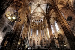 Cathedral Of Saint Eulalia In Barcelona, Spain