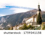 Cathedral of Saint Mary of the Assumption with surrounding alpine mountains, Chur, Switzerland