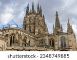 The Cathedral of Saint Mary of Burgos, catholic church in the style of French Gothic architecture, in the historical center. Declared a World Heritage Site. Burgos, Spain.