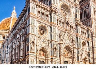 Cathedral Of Santa Maria Del Fiore With Duomo In Florence At Sunset, Italy