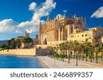 The Cathedral of Santa Maria of Palma and Parc del Mar near, Majorca, Spain