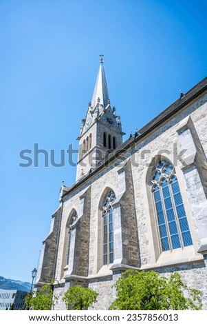 Cathedral of St. Florin, neo-gothic church in Vaduz, Liechtenstein