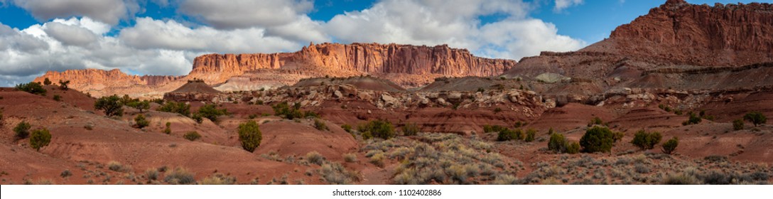 Cathedral Valley Landscape, Capitol Reef, Utah. Cathedral Valley, In The Northern Area Of Capitol Reef National Park, Has Some Of The Most Stunning Views Around And Yet Is Lightly Visited.