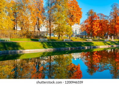 Catherine park in mellow autumn, Tsarskoe Selo (Pushkin), Saint Petersburg, Russia